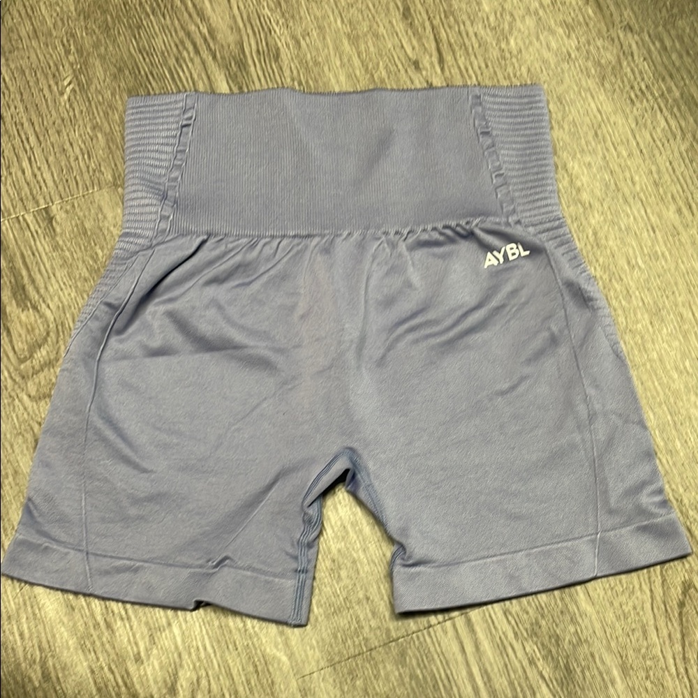 AYBL Sky Blue Ribbed Waist Shorts